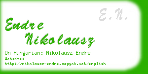 endre nikolausz business card